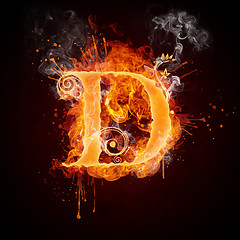 Image showing Fire Swirl Letter D