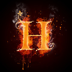 Image showing Fire Swirl Letter H