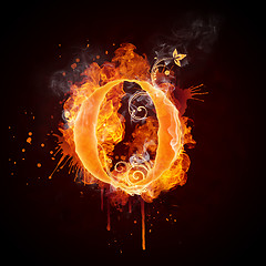 Image showing Fire Swirl Letter O