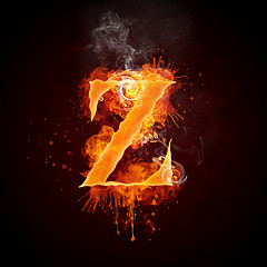 Image showing Fire Swirl Letter Z