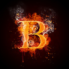 Image showing Fire Swirl Letter B