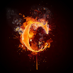 Image showing Fire Swirl Letter C