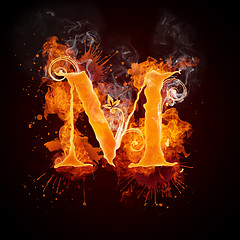 Image showing Fire Swirl Letter M