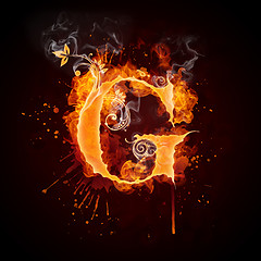 Image showing Fire Swirl Letter G