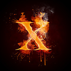 Image showing Fire Swirl Letter X