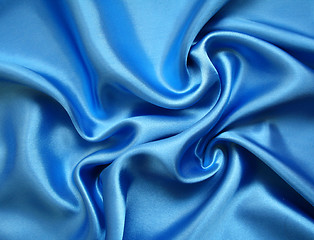 Image showing Smooth elegant blue silk 