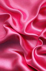 Image showing Smooth elegant  pink silk as background