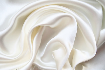 Image showing Smooth elegant white silk as background