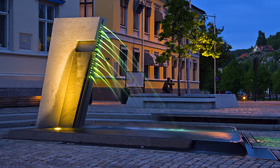 Image showing LED Watersculpture in Halden Norway