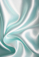 Image showing Smooth elegant blue silk as background