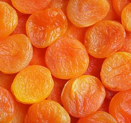 Image showing Dry apricots as background 
