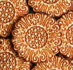 Image showing Sweet cookies as background 