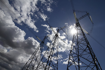 Image showing high voltage power pylons.