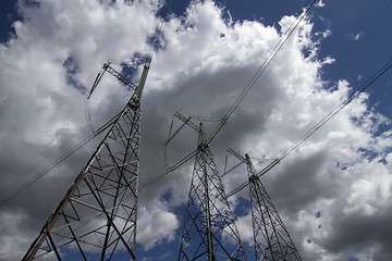 Image showing high voltage power pylons.
