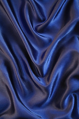 Image showing Smooth elegant dark blue silk as background 