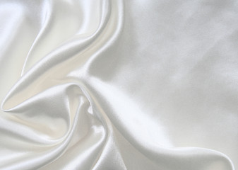 Image showing Smooth elegant white silk as wedding background 