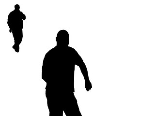 Image showing silhouettes of walking men