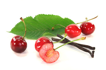 Image showing cherries with vanilla