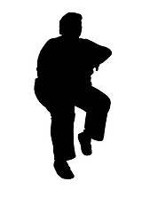 Image showing silhouette of a large person sitting