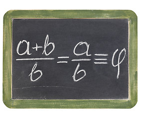 Image showing golden ratio on blackboard