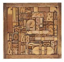 Image showing letterpress printing blocks abstract