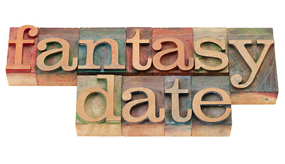 Image showing fantasy date in letterpress type