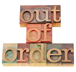 Image showing out of order in wood letterpress type