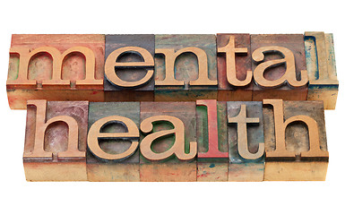 Image showing mental health in letterpress type