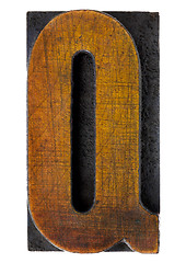 Image showing letter Q in vintage wood type