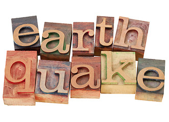 Image showing earthquake in letterpress type