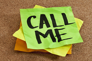 Image showing call me on sticky note