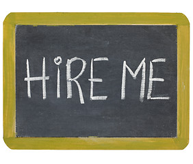 Image showing hire me on blackboard