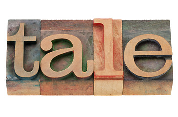 Image showing tale word in letterpress type
