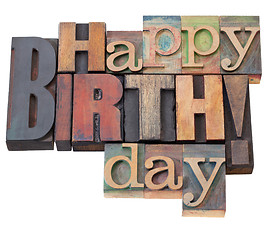 Image showing Happy Birthday in letterpress type