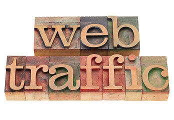 Image showing web traffic in letterpress type