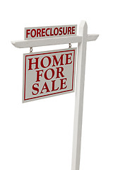 Image showing Foreclosure For Sale Real Estate Sign on White with Clipping