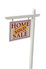 Image showing Sold For Sale Real Estate Sign on White with Clipping