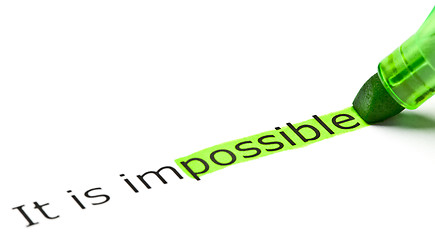 Image showing 'possible' highlighted in 'impossible'