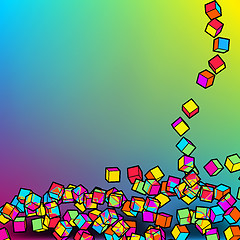 Image showing Falling colour cubes abstract template. EPS8