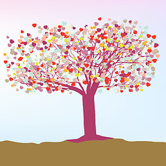Image showing Abstract valentine card heart tree. EPS 8