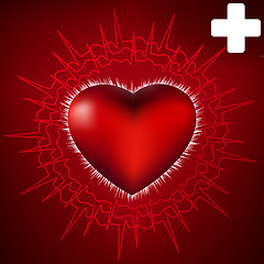 Image showing Abstract Heart and ecg star. EPS 8