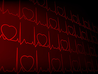 Image showing Cardiogram illustration with shadow. EPS 8