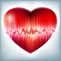 Image showing Heart with heartbeat symbol. EPS 8