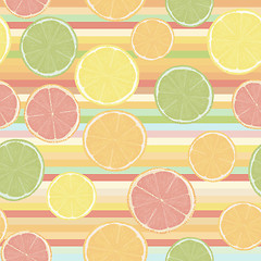 Image showing Pastel citrus fruit seamless pattern. EPS 8