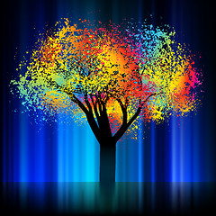 Image showing Night colorful tree. EPS 8