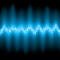 Image showing Abstract blue glow Frequency Waveforms. EPS 8