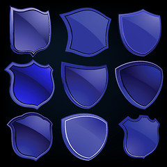 Image showing Set of metal blue shield. EPS 8