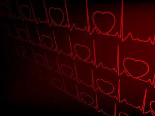 Image showing Cardiogram with hearts. EPS 8