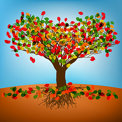 Image showing Heart shape Autumn tree background template. EPS 8