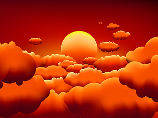 Image showing Golden sunset clouds background. EPS8